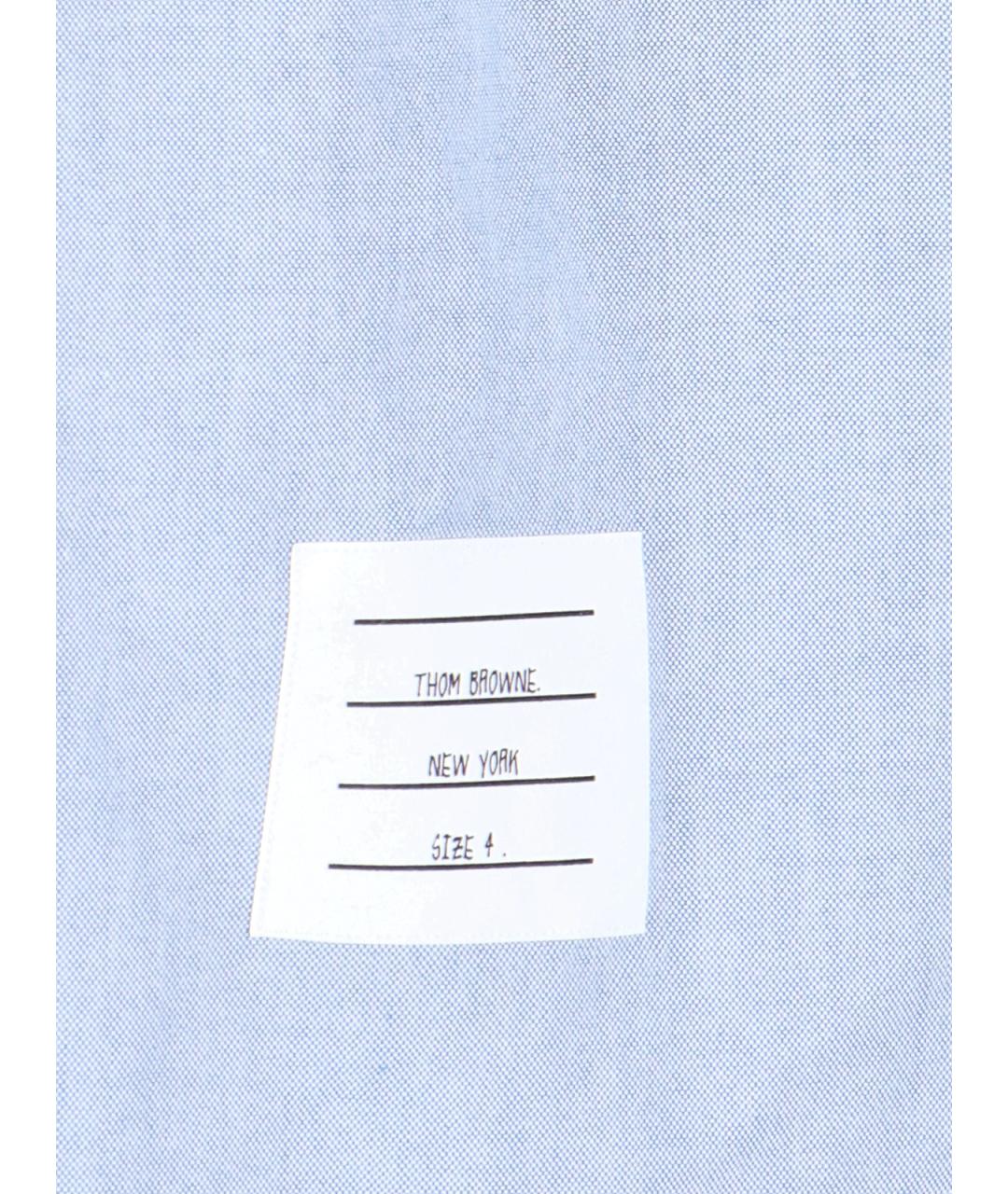 THOM BROWNE Голубая хлопковая кэжуал рубашка, фото 2