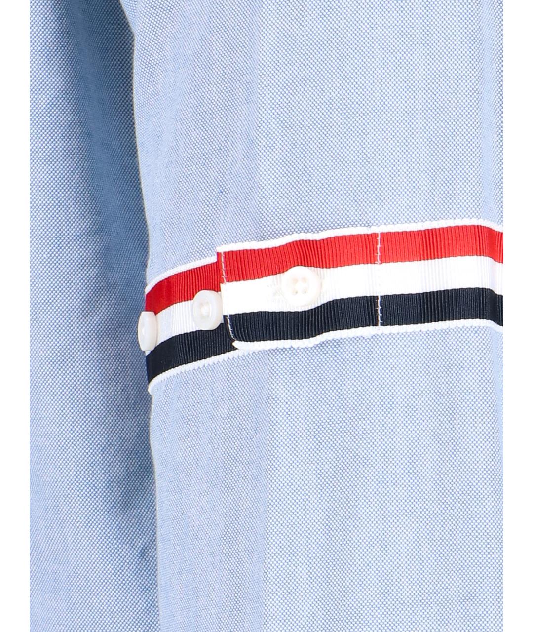 THOM BROWNE Голубая хлопковая кэжуал рубашка, фото 3