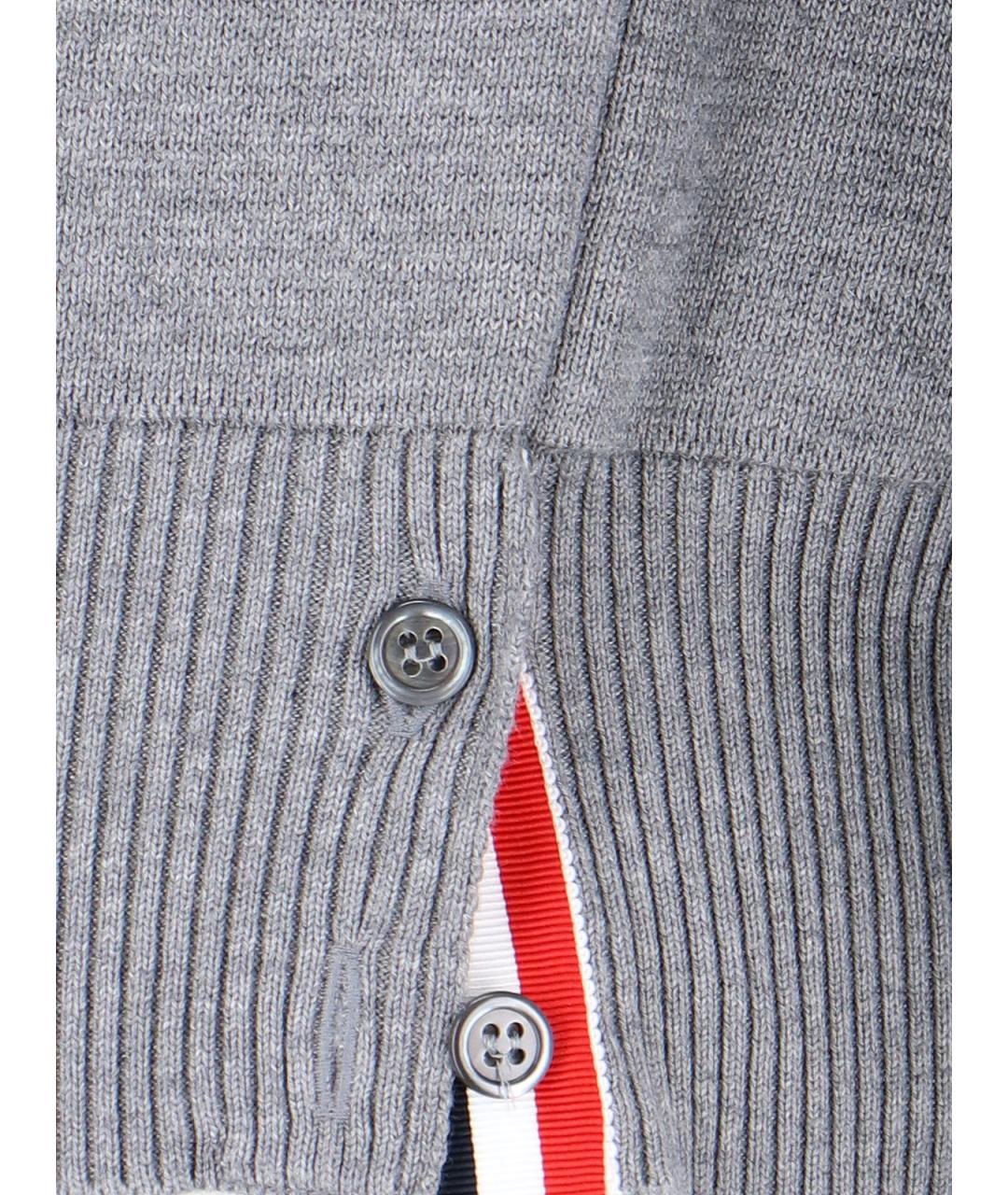 THOM BROWNE Серый хлопковый джемпер / свитер, фото 5