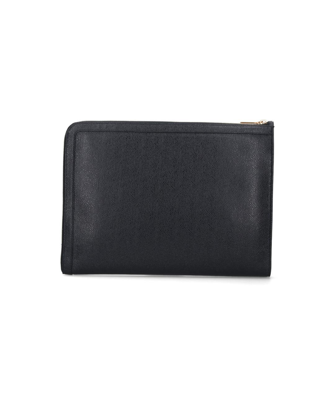 THOM BROWNE Черный кожаный кошелек, фото 1