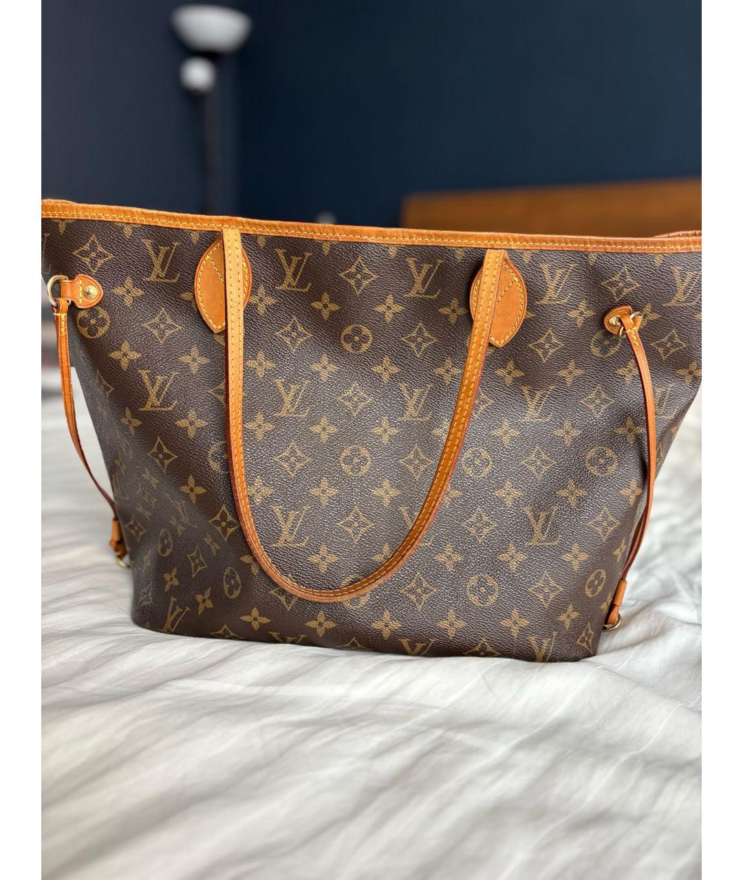 LOUIS VUITTON Коричневая кожаная сумка тоут, фото 2
