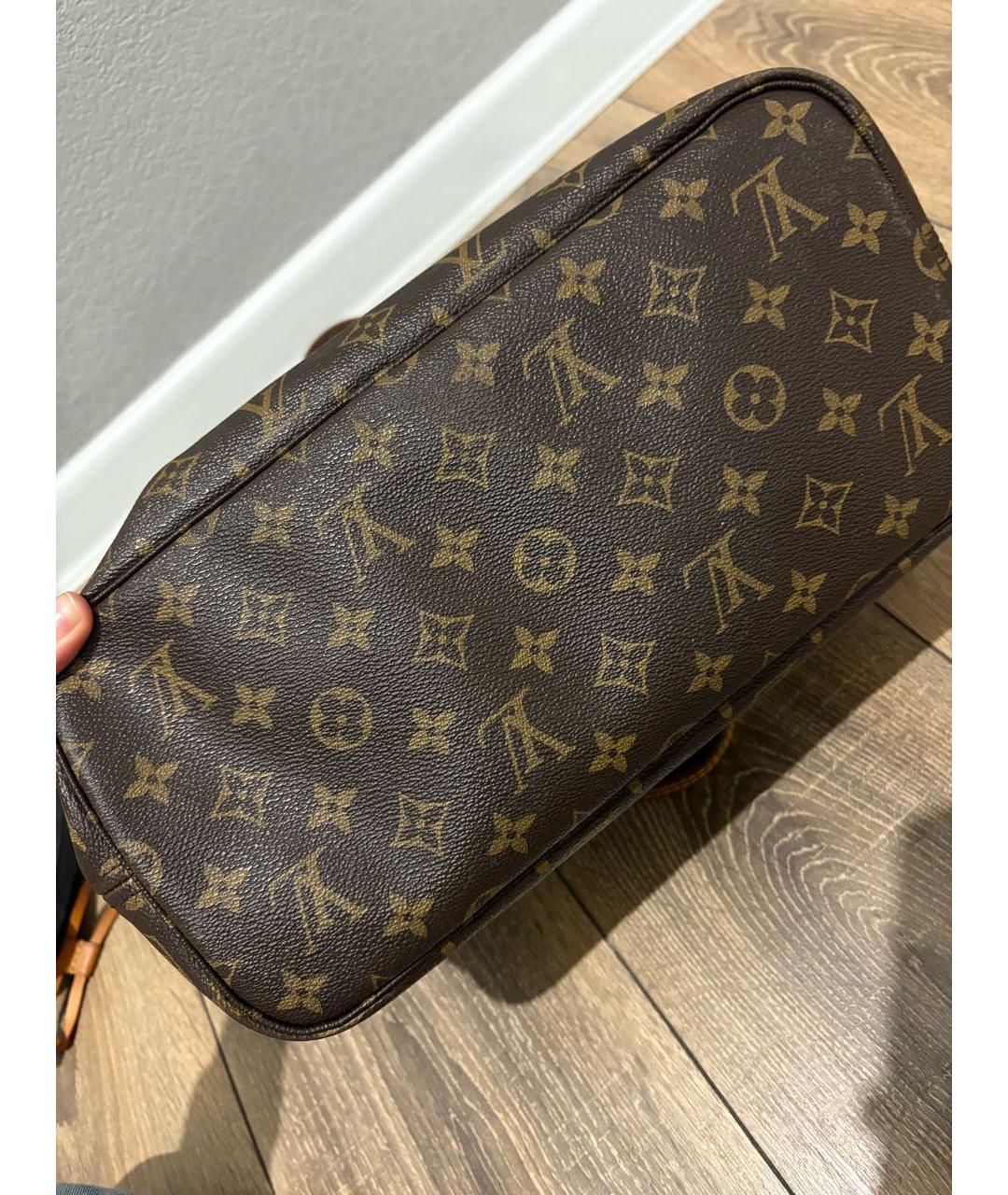 LOUIS VUITTON Коричневая кожаная сумка тоут, фото 5