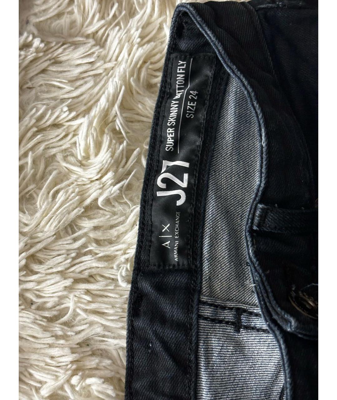 ARMANI EXCHANGE Антрацитовые хлопковые джинсы слим, фото 3