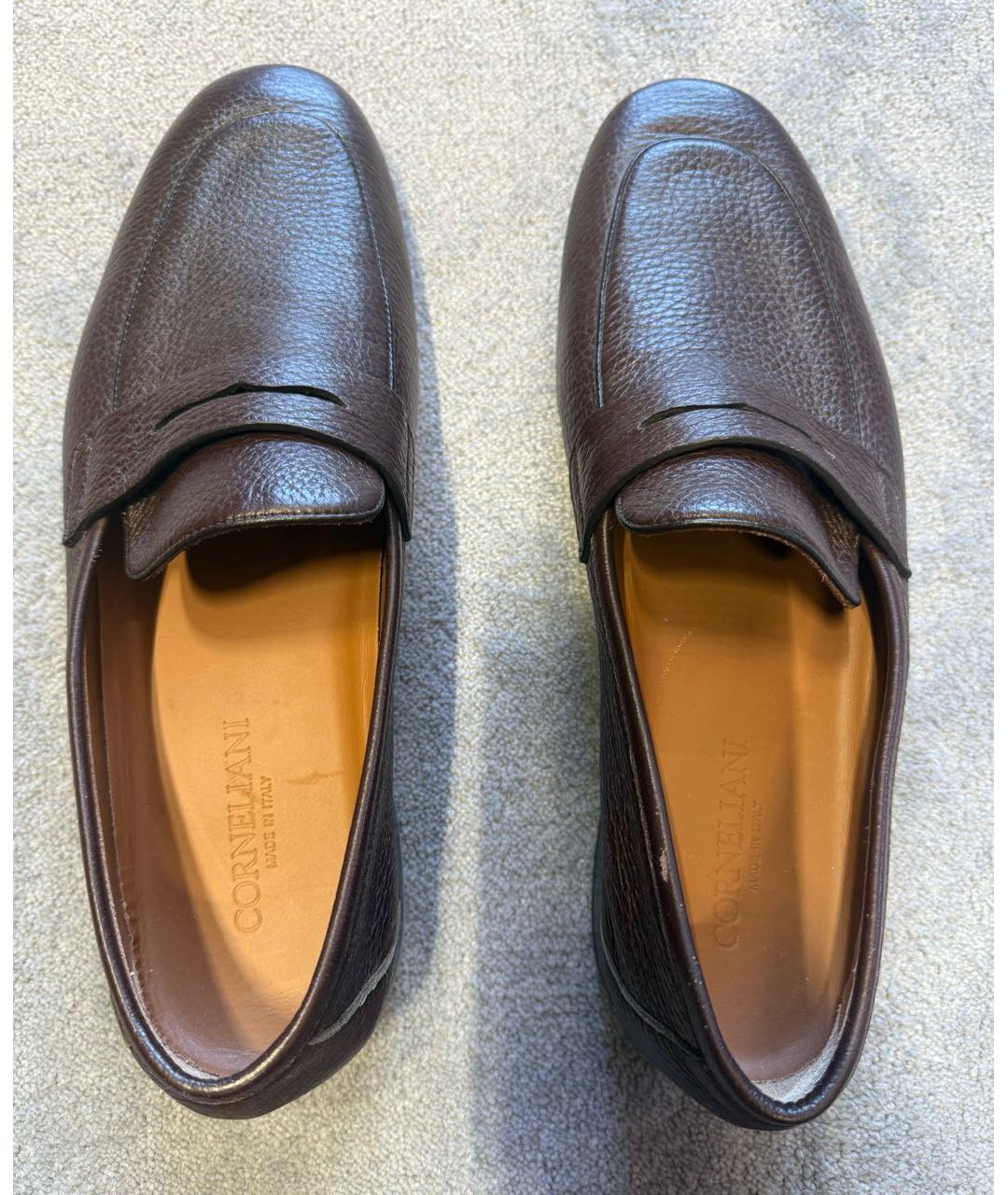 CORNELIANI Коричневые кожаные лоферы, фото 3
