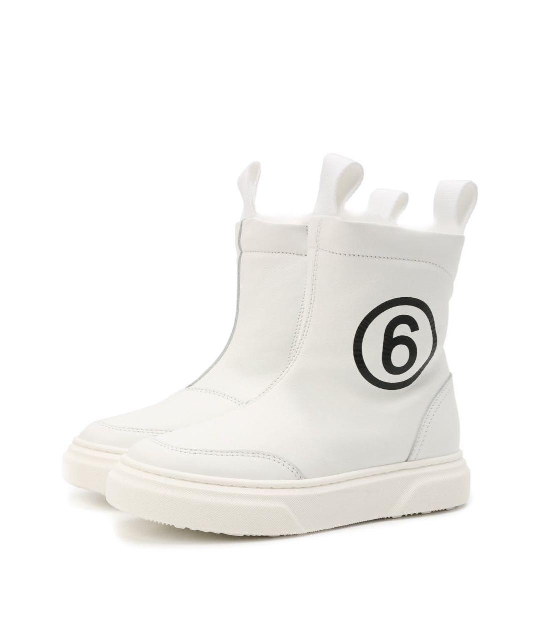 MM6 MAISON MARGIELA Белые кожаные ботинки, фото 3