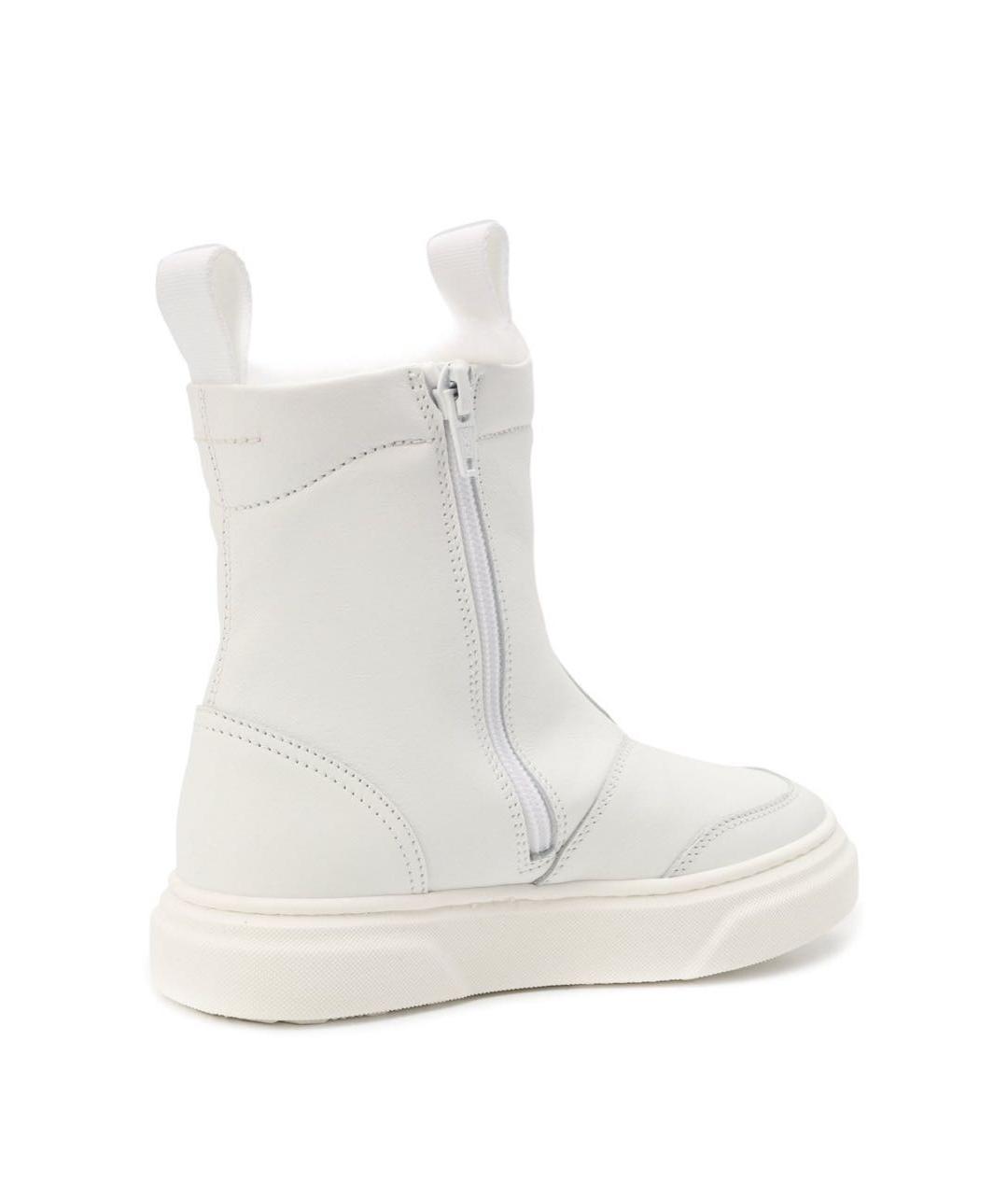 MM6 MAISON MARGIELA Белые кожаные ботинки, фото 2