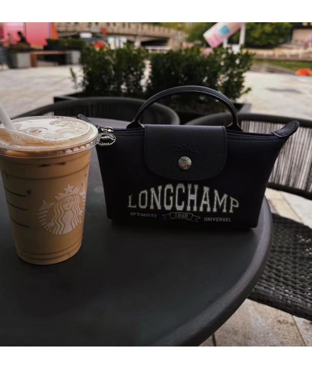 LONGCHAMP Темно-синяя сумка с короткими ручками, фото 6