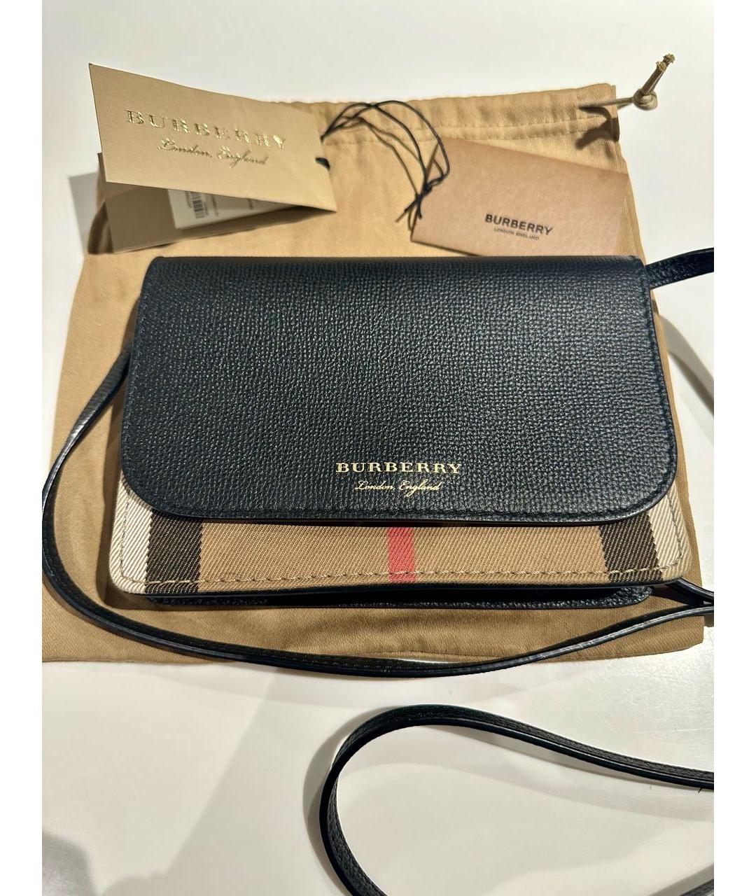 BURBERRY Черная кожаная сумка через плечо, фото 9