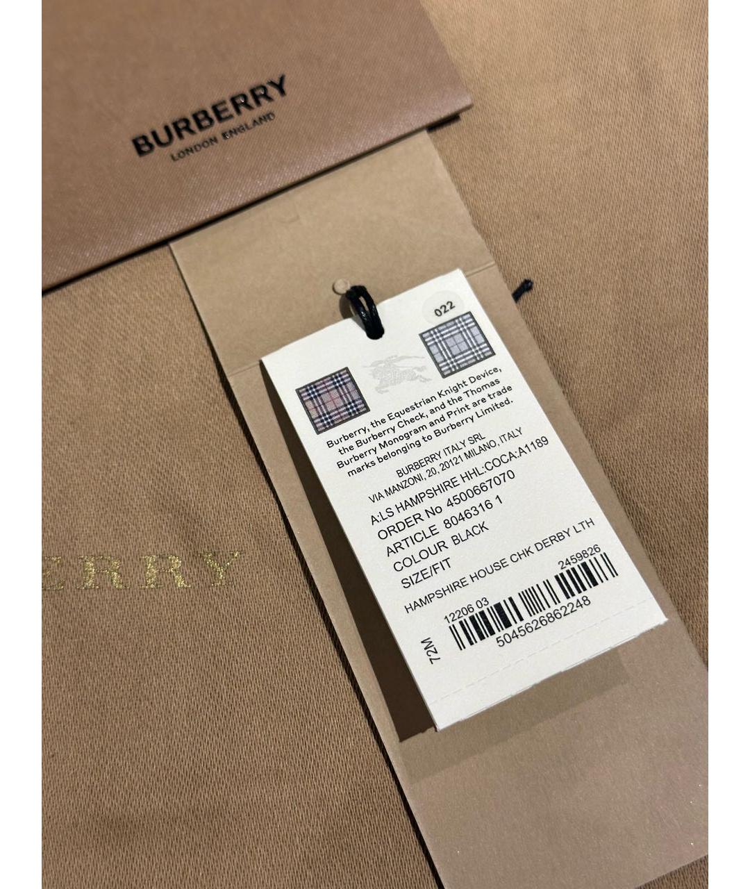 BURBERRY Черная кожаная сумка через плечо, фото 7