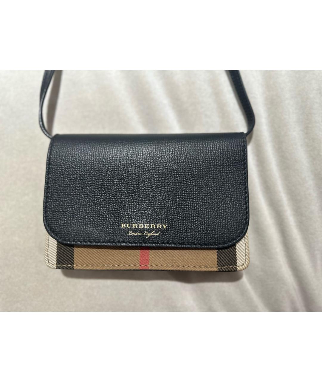 BURBERRY Черная кожаная сумка через плечо, фото 2