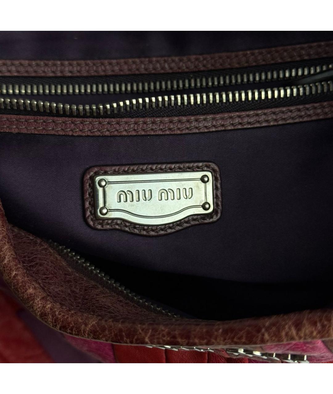 MIU MIU Красная кожаная сумка с короткими ручками, фото 5
