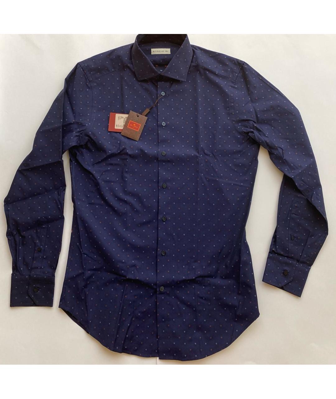 ETRO Темно-синяя хлопковая кэжуал рубашка, фото 8