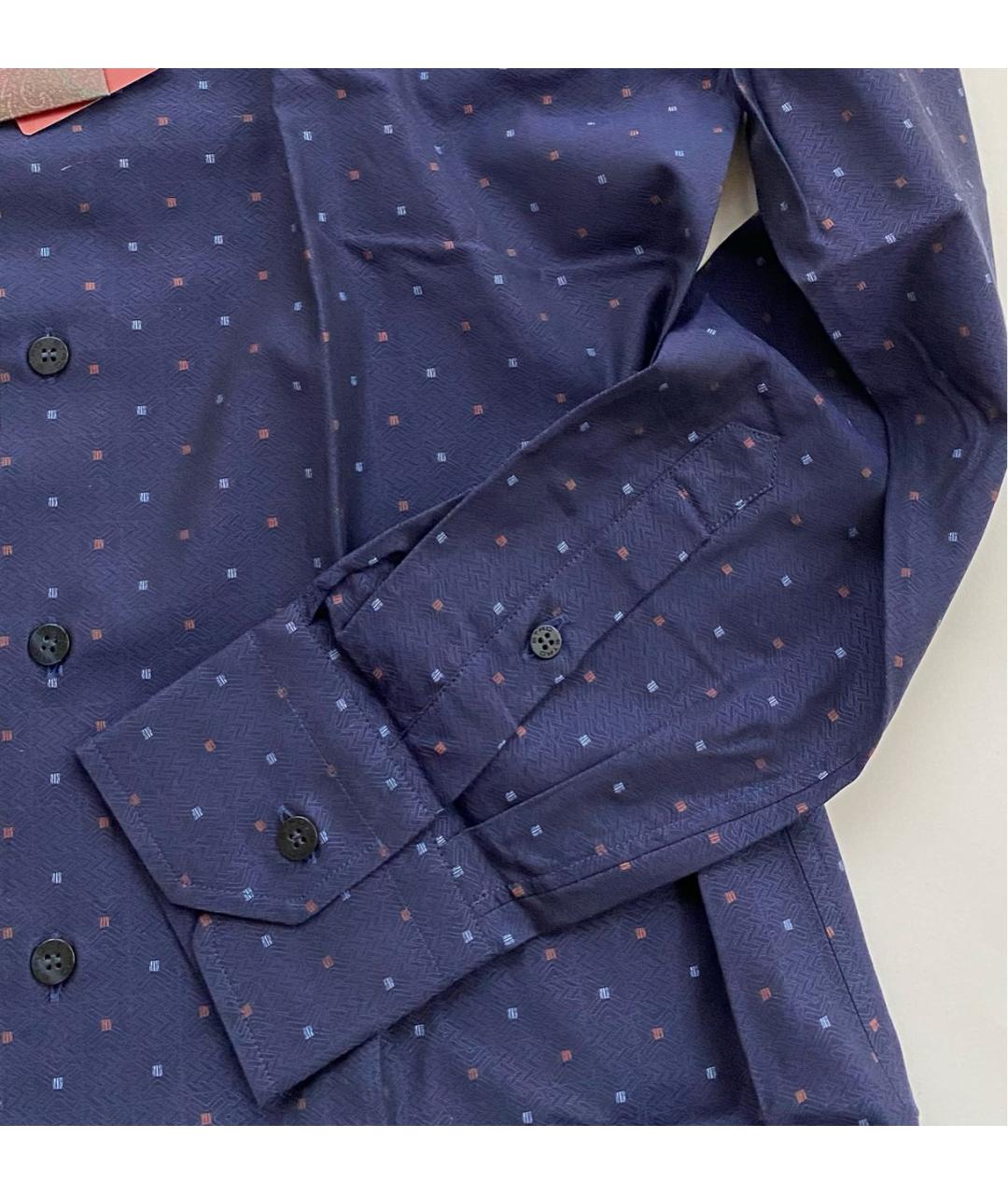 ETRO Темно-синяя хлопковая кэжуал рубашка, фото 4