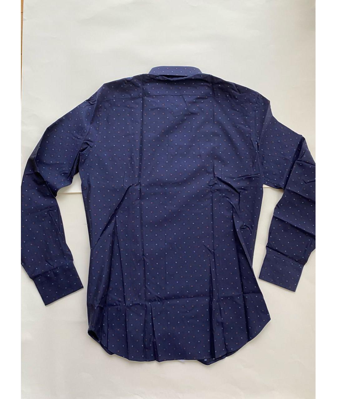 ETRO Темно-синяя хлопковая кэжуал рубашка, фото 2