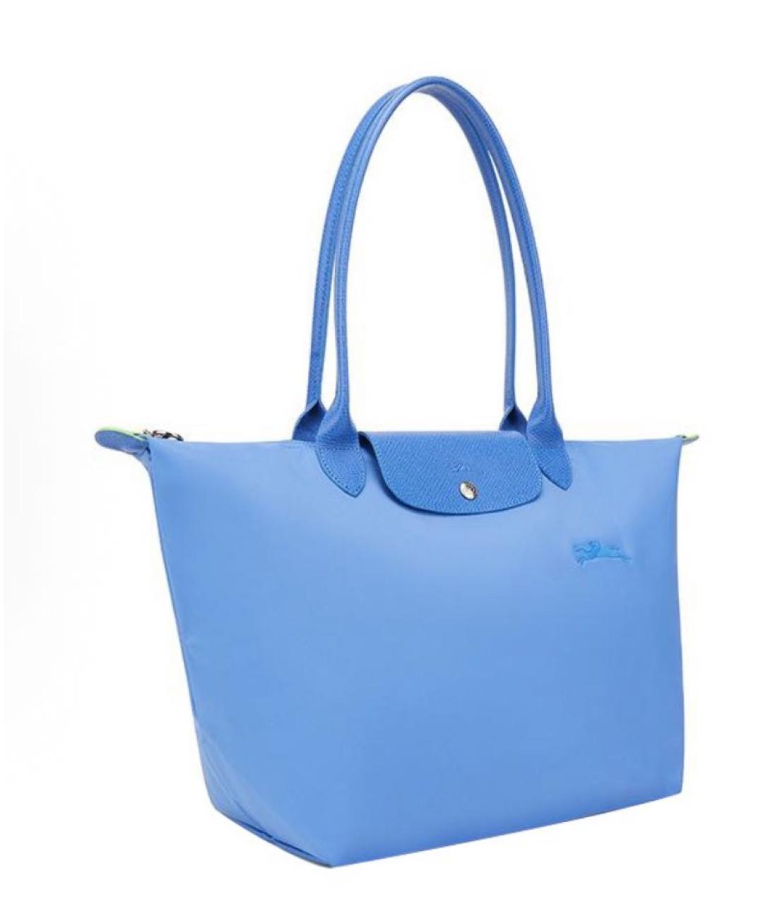 LONGCHAMP Голубая синтетическая сумка тоут, фото 3