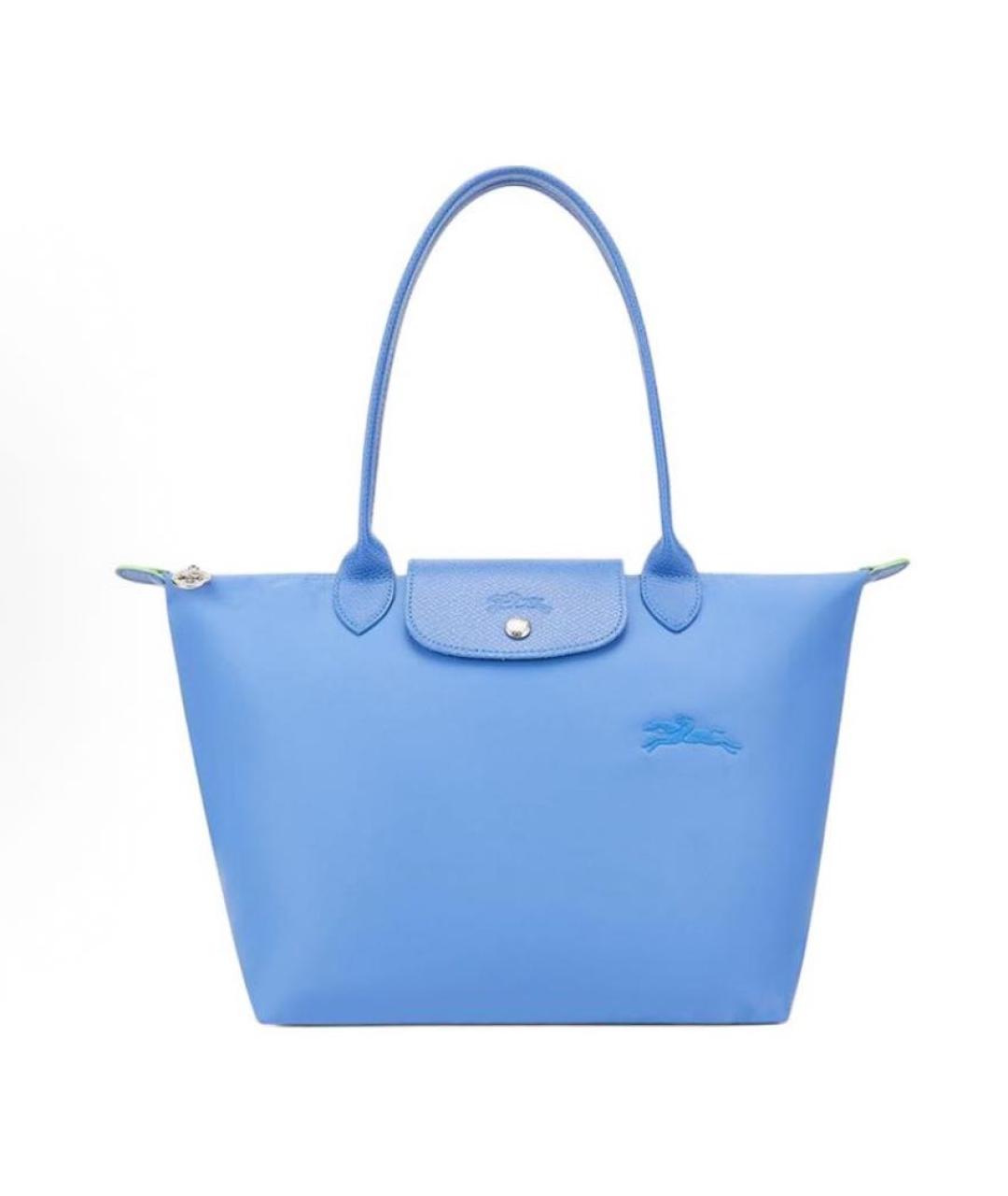 LONGCHAMP Голубая синтетическая сумка тоут, фото 7