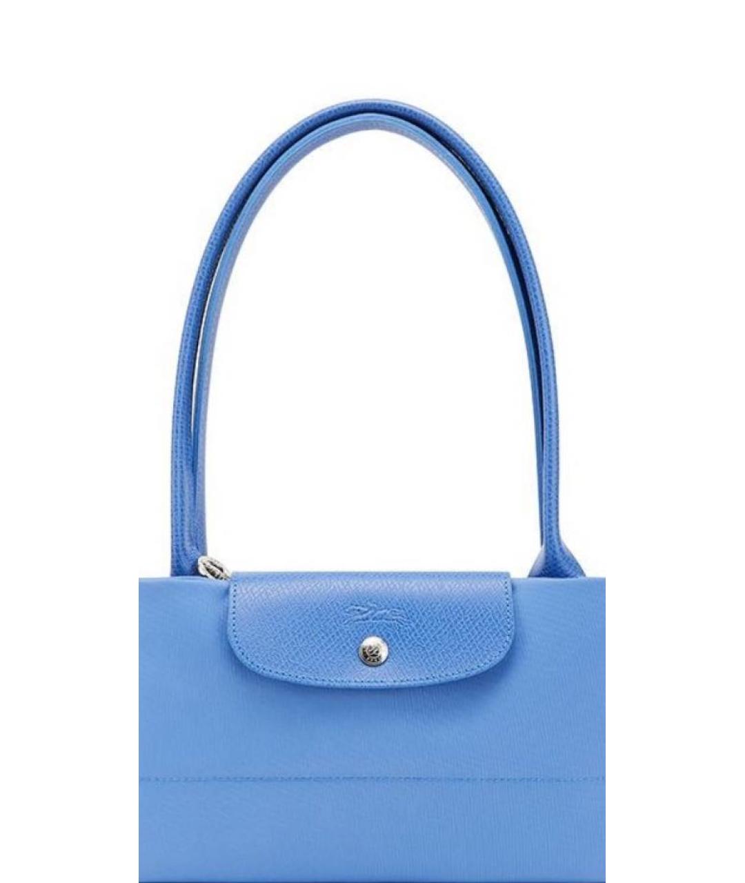 LONGCHAMP Голубая синтетическая сумка тоут, фото 6