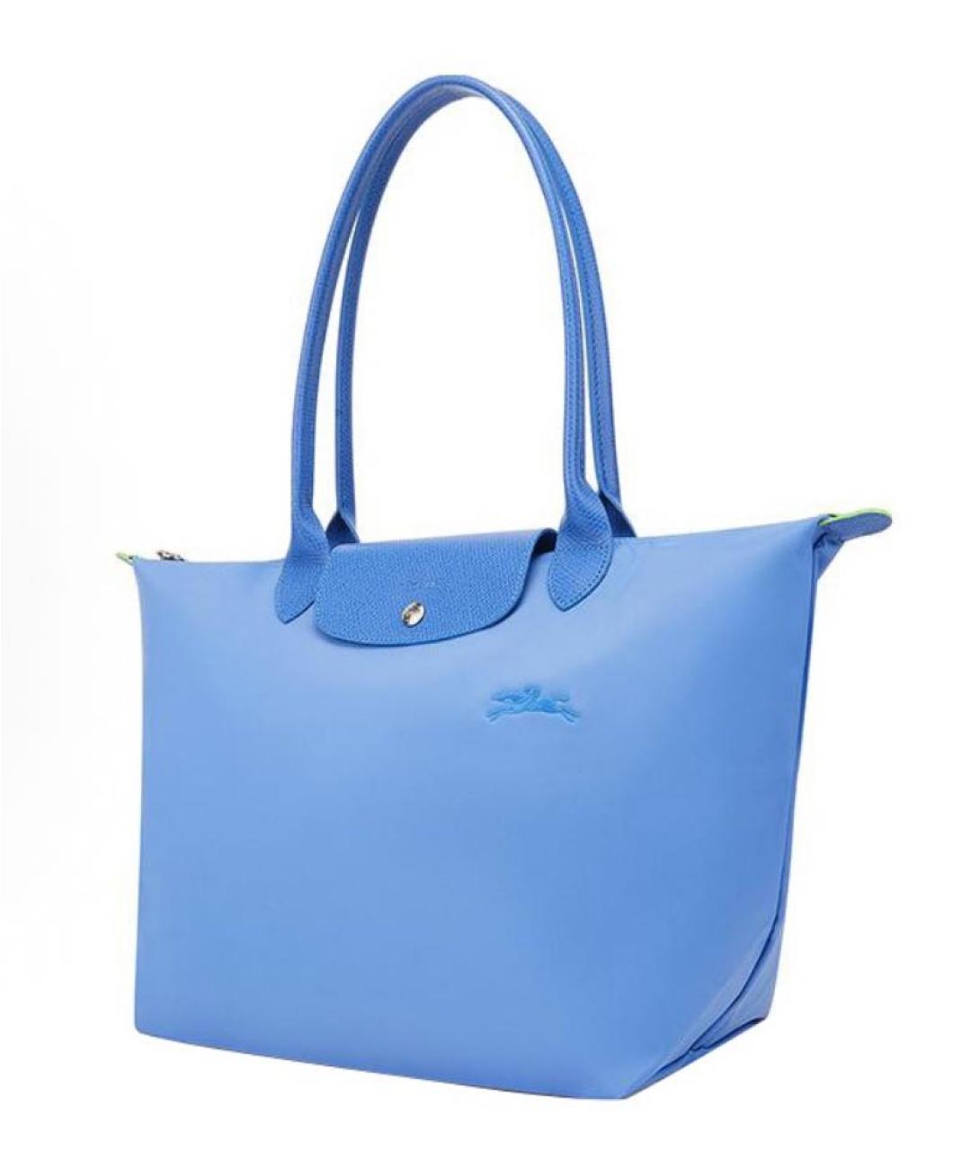 LONGCHAMP Голубая синтетическая сумка тоут, фото 2