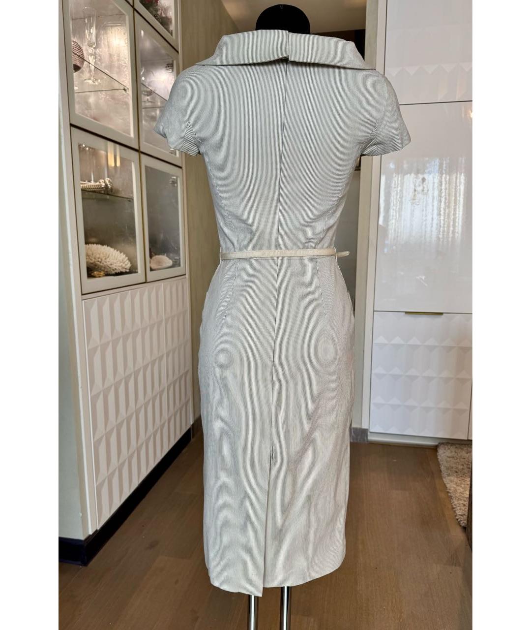 CHRISTIAN DIOR Бежевое хлопко-эластановое коктейльное платье, фото 2