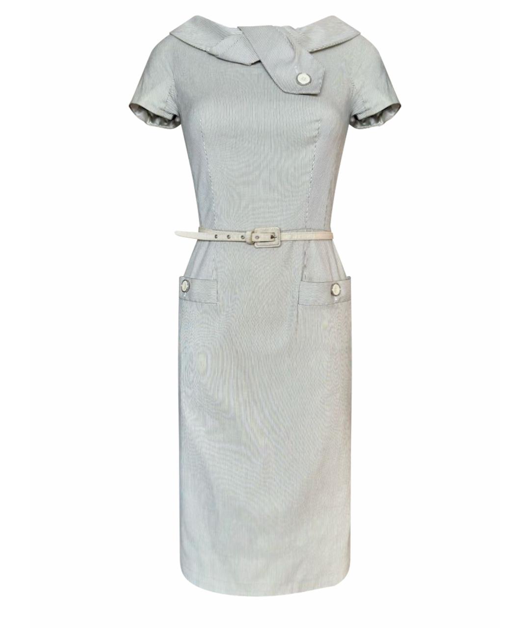 CHRISTIAN DIOR Бежевое хлопко-эластановое коктейльное платье, фото 1