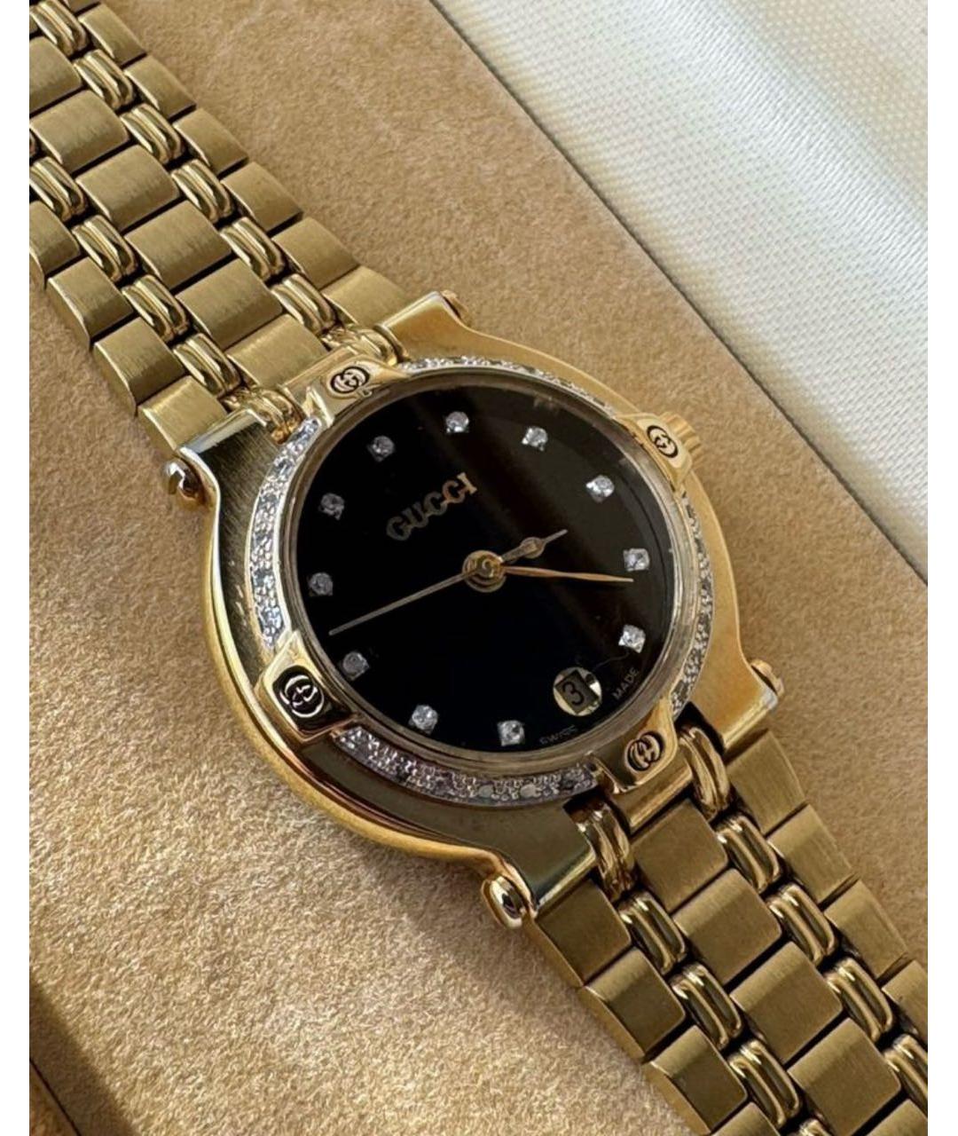 GUCCI Золотые латунные часы, фото 2