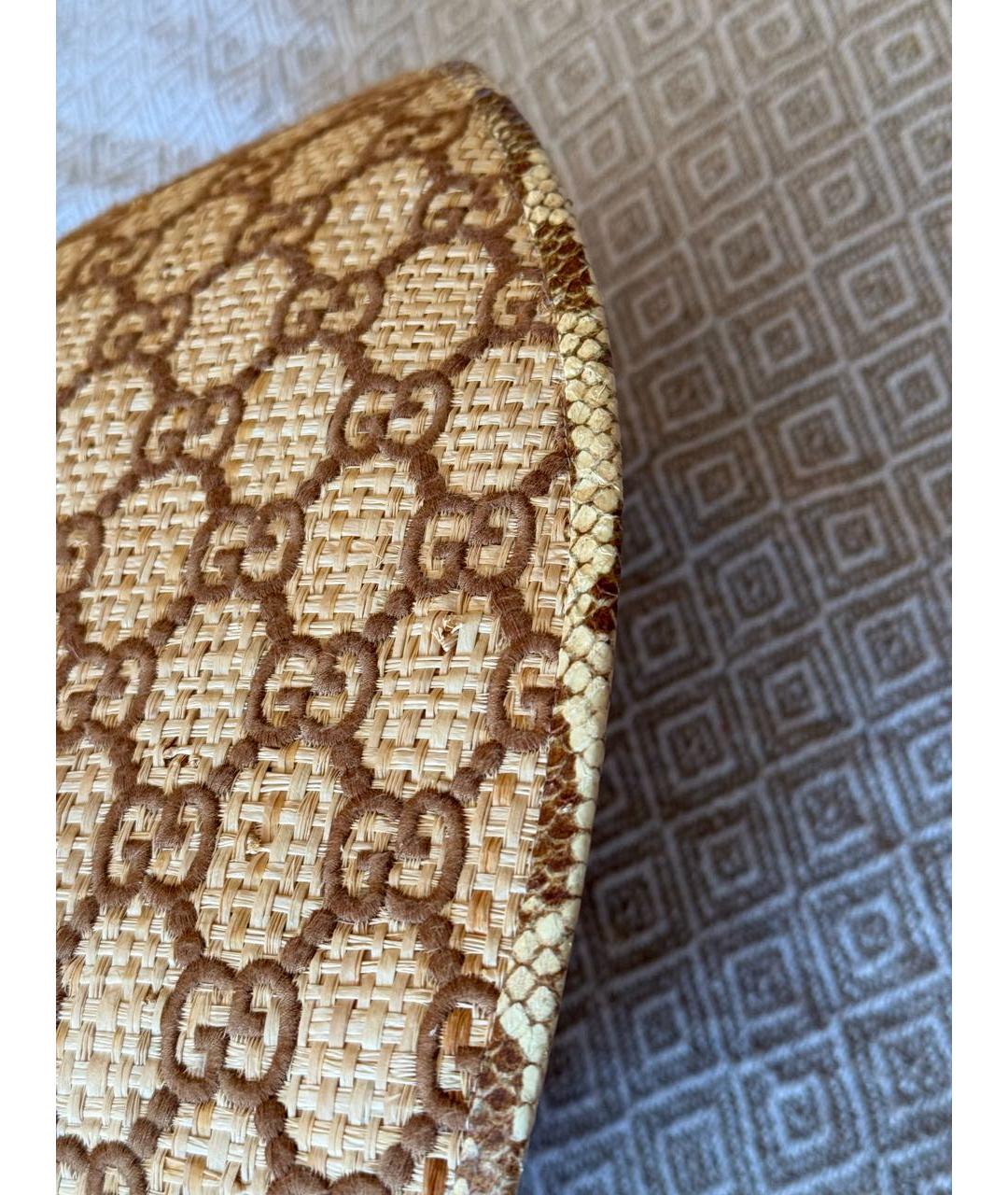 GUCCI Бежевая соломенная шляпа, фото 6
