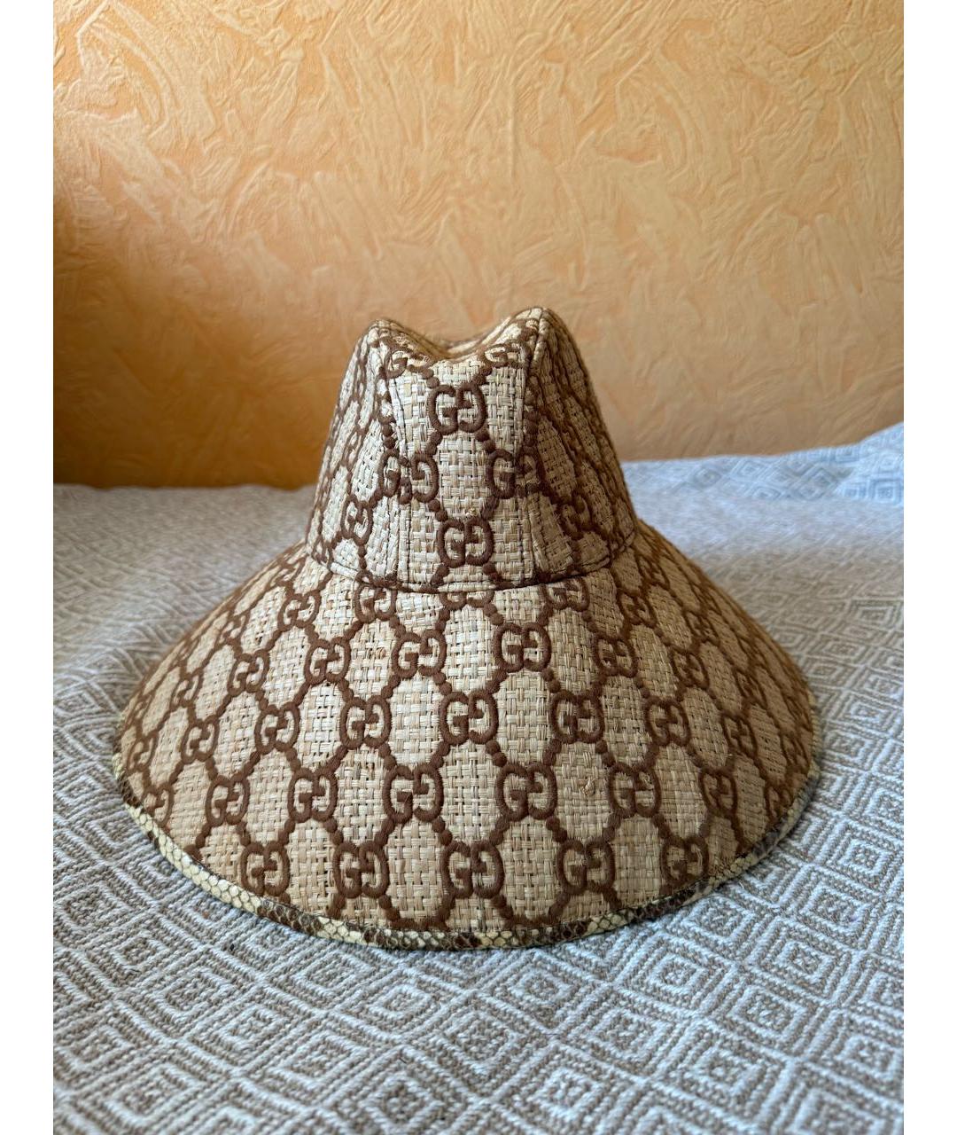 GUCCI Бежевая соломенная шляпа, фото 9