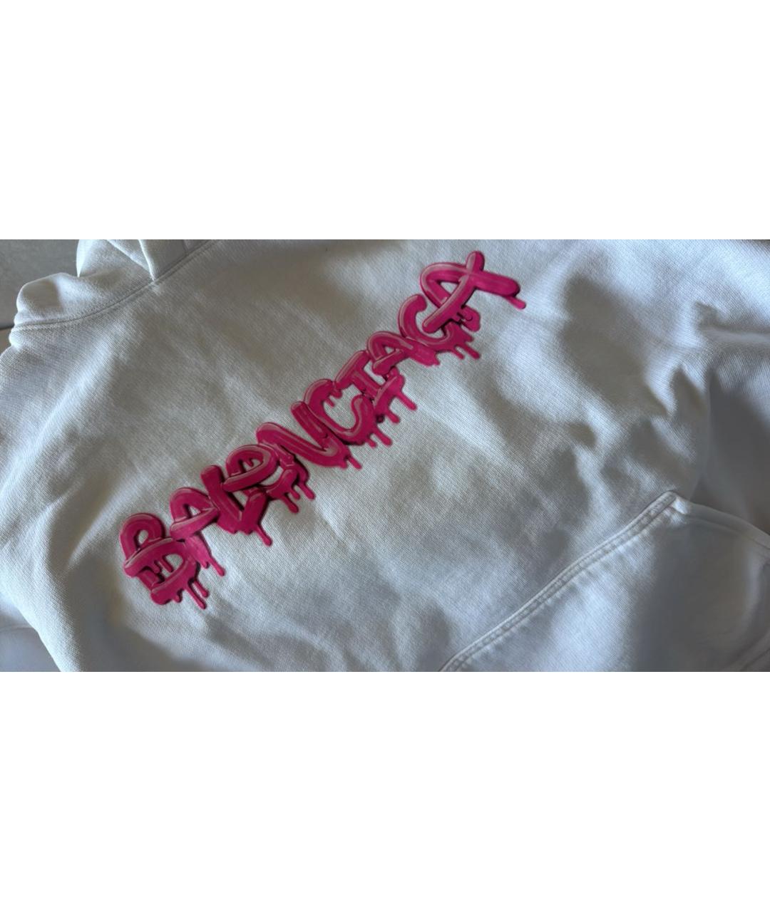 BALENCIAGA Белый хлопковый джемпер / свитер, фото 4