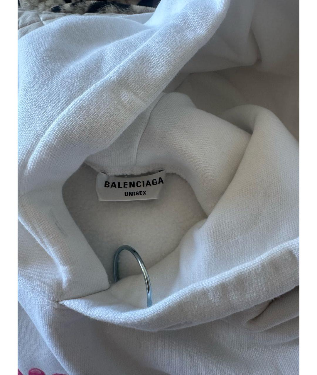 BALENCIAGA Белый хлопковый джемпер / свитер, фото 3