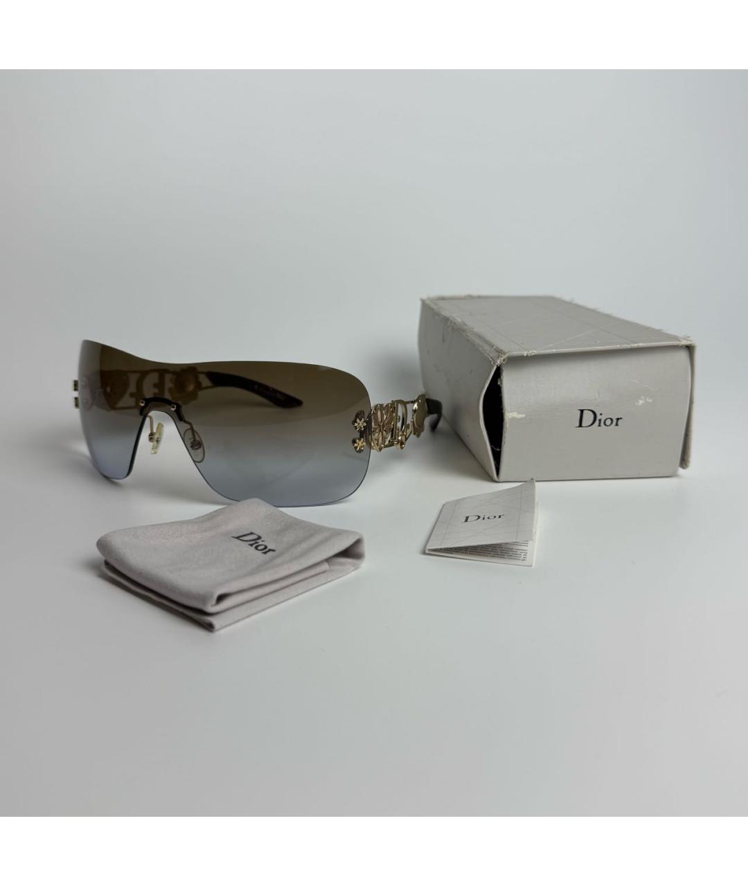CHRISTIAN DIOR Золотые металлические солнцезащитные очки, фото 5
