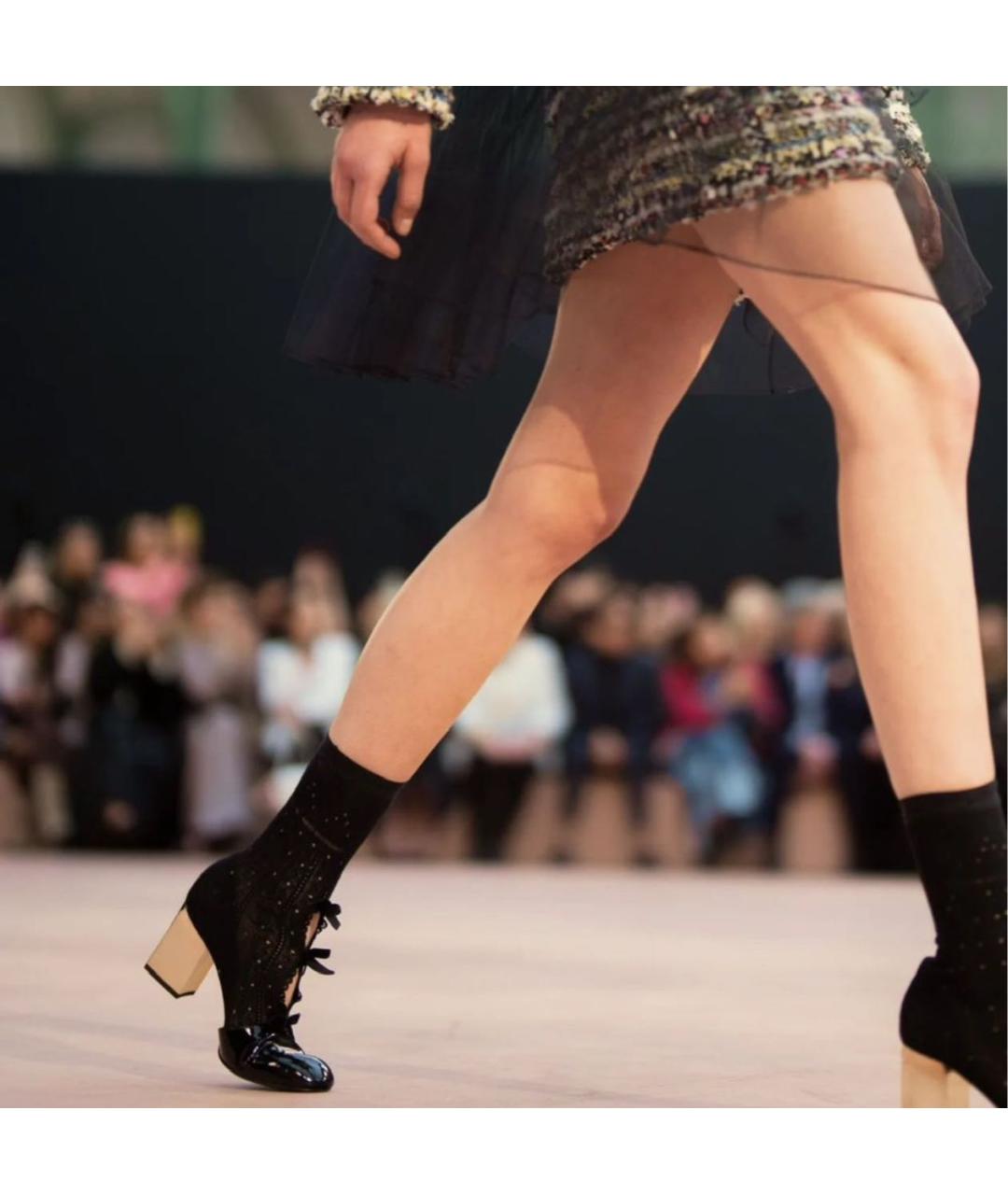 CHANEL Черные текстильные ботильоны, фото 3