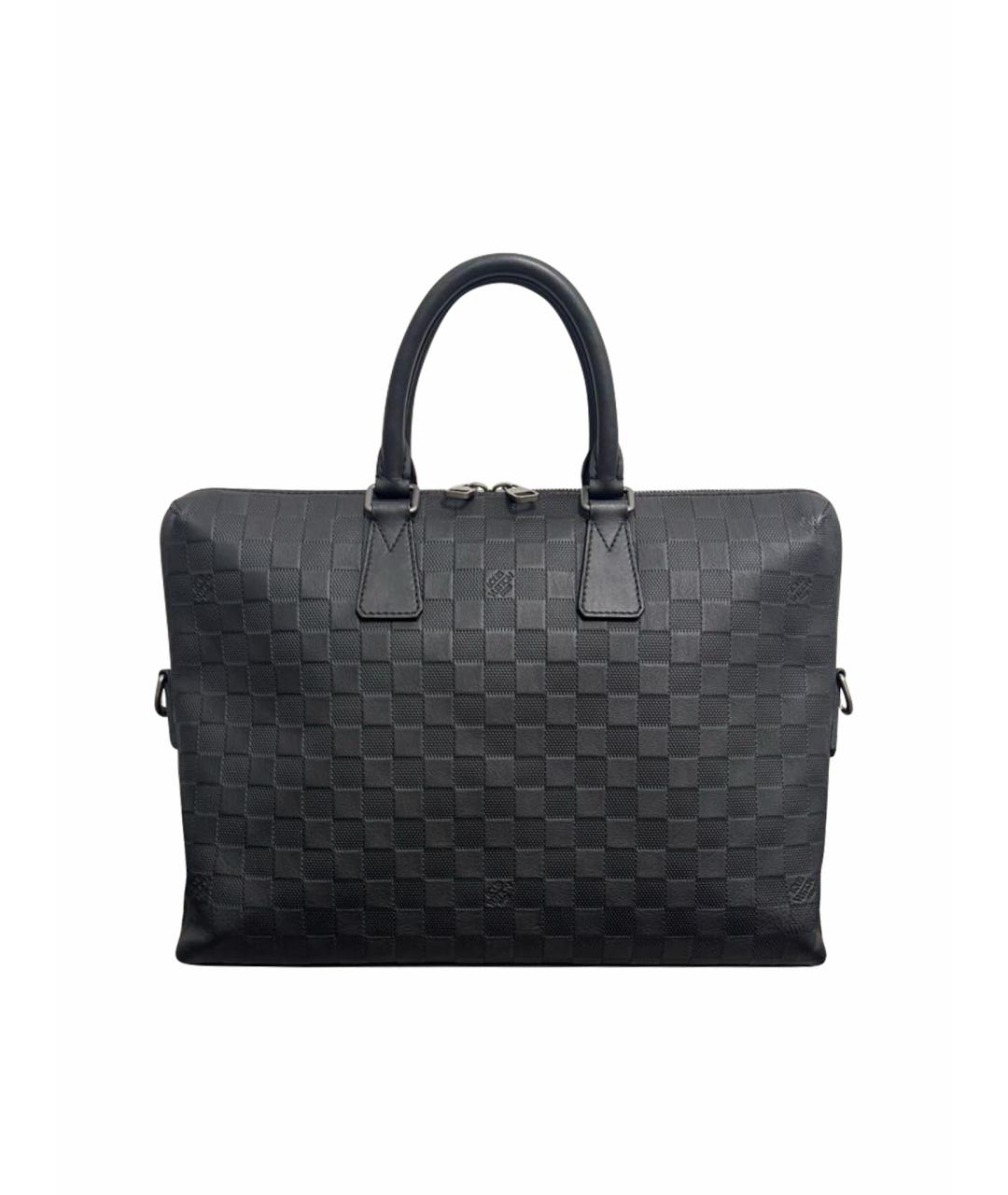 LOUIS VUITTON Черный кожаный портфель, фото 1