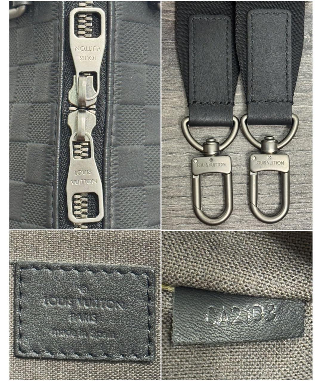 LOUIS VUITTON Черный кожаный портфель, фото 7