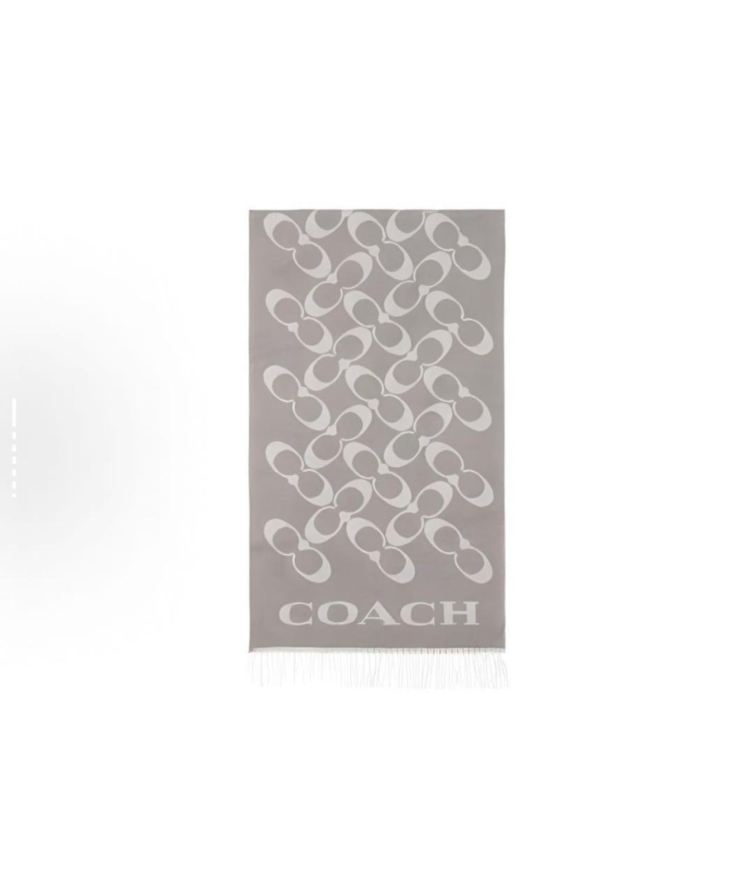 COACH Серый шарф, фото 5