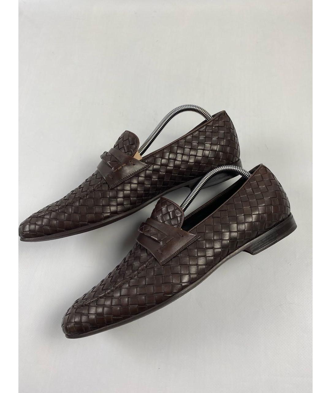 BOTTEGA VENETA Коричневые кожаные лоферы, фото 8