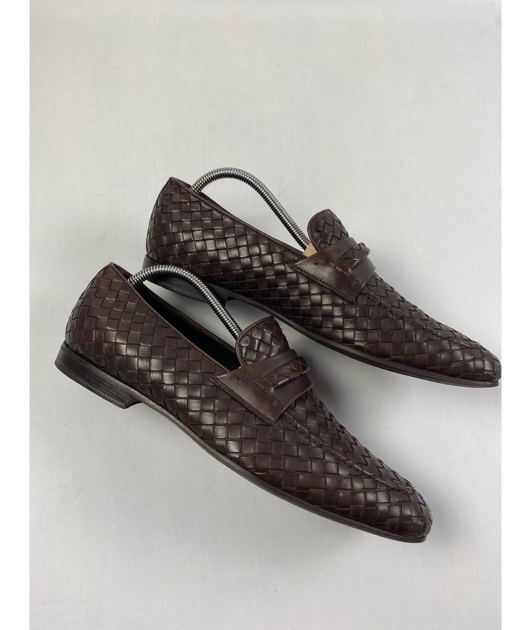 BOTTEGA VENETA Коричневые кожаные лоферы, фото 9
