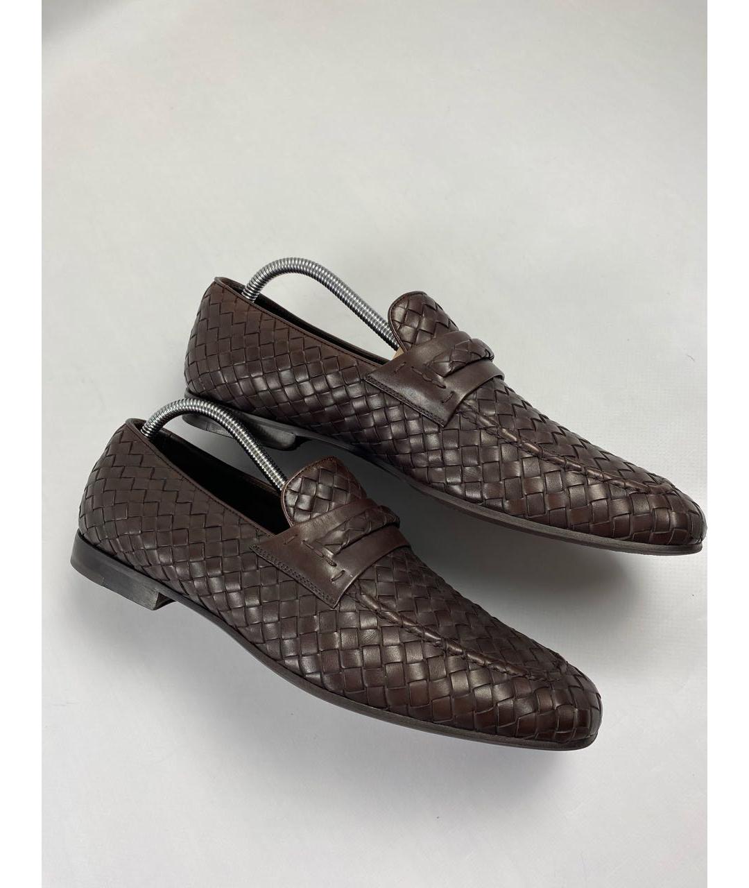 BOTTEGA VENETA Коричневые кожаные лоферы, фото 5