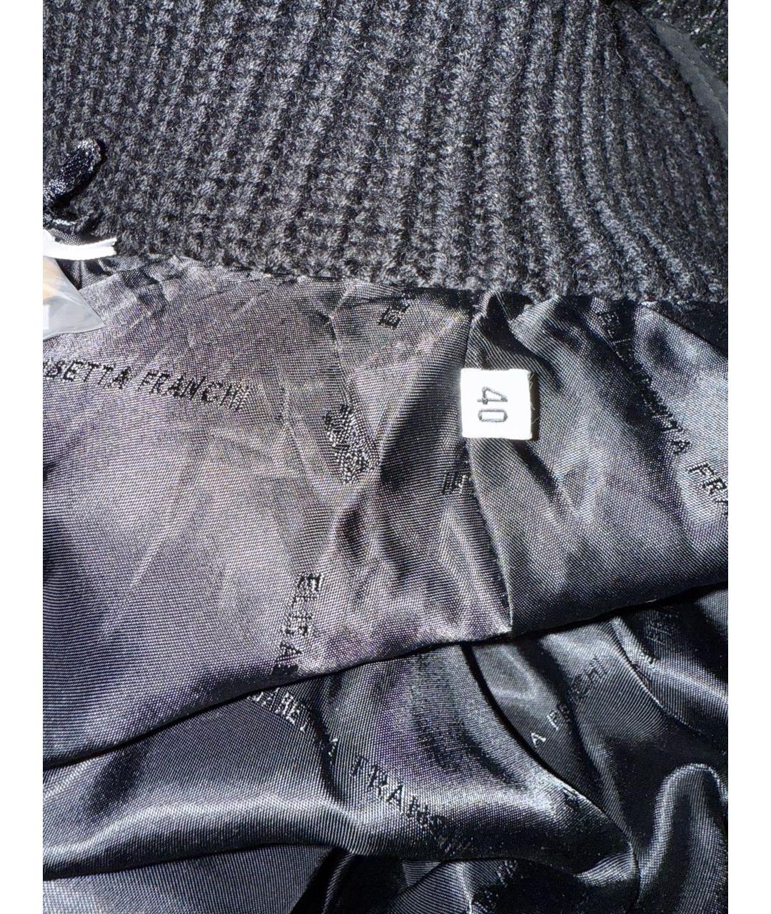 ELISABETTA FRANCHI Черная полиэстеровая куртка, фото 6