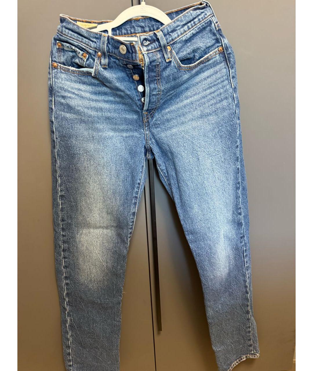 LEVI'S Синие хлопковые прямые джинсы, фото 6