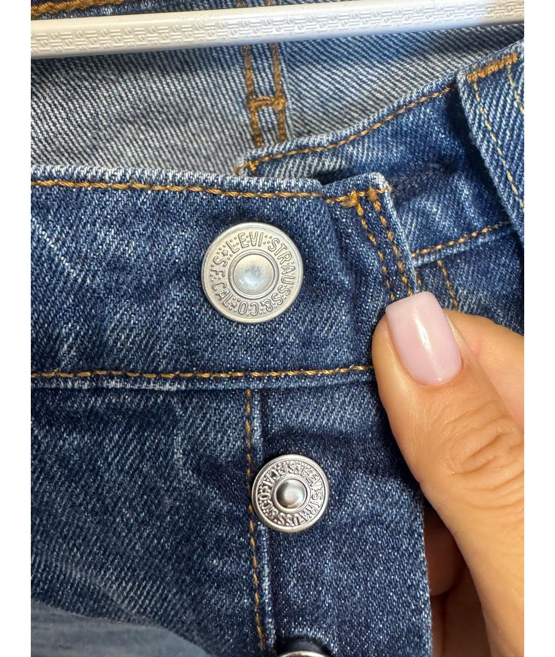 LEVI'S Синие хлопковые прямые джинсы, фото 4