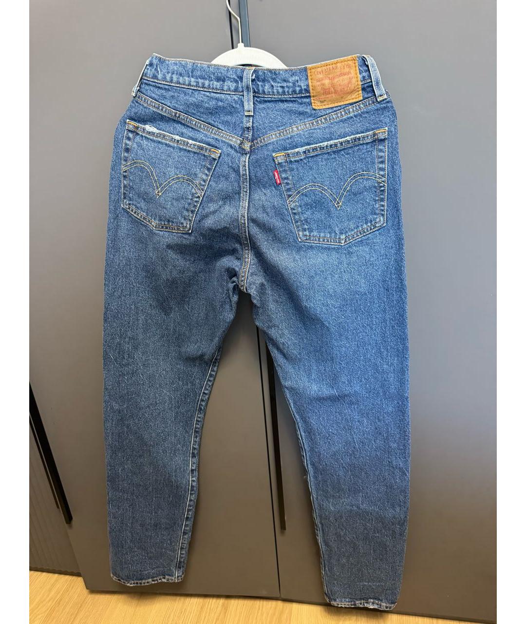 LEVI'S Синие хлопковые прямые джинсы, фото 2