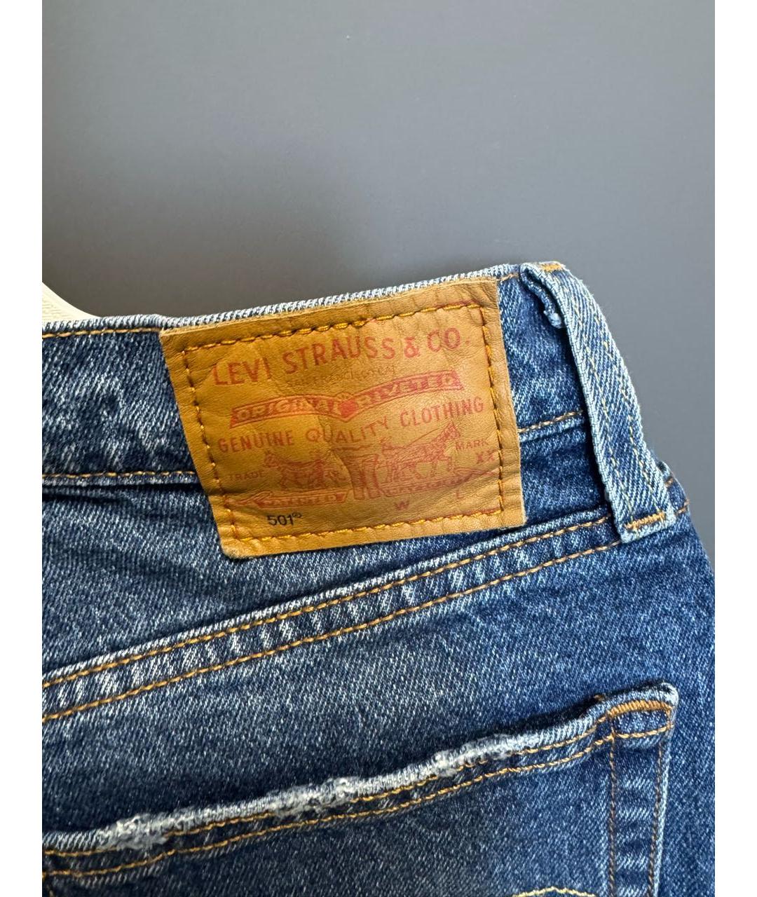 LEVI'S Синие хлопковые прямые джинсы, фото 3