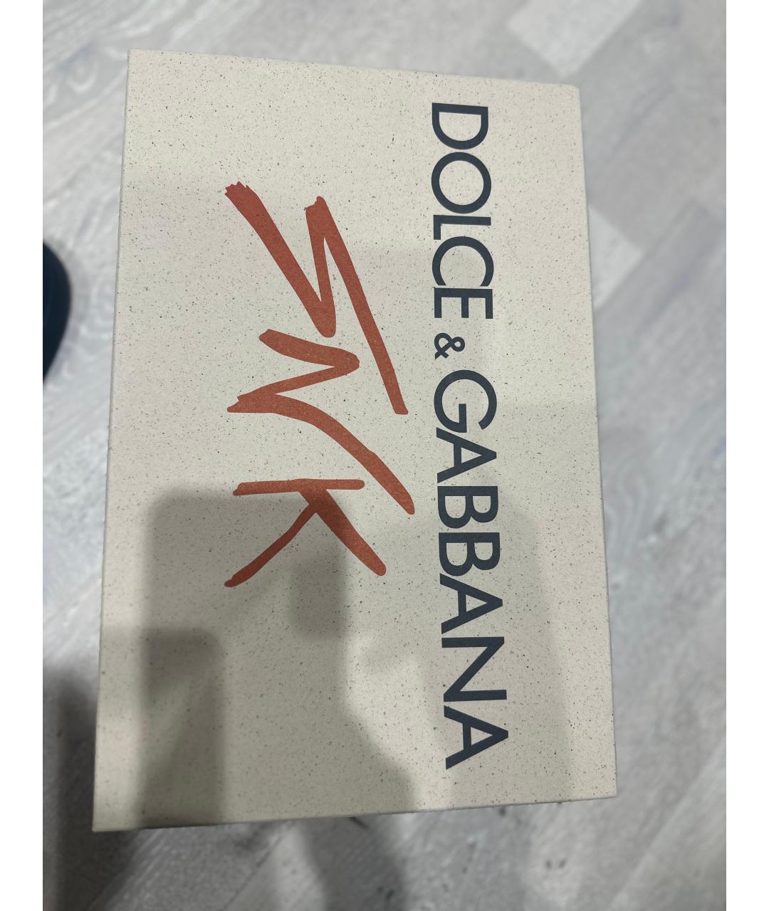 DOLCE&GABBANA Белые кожаные низкие кроссовки / кеды, фото 6