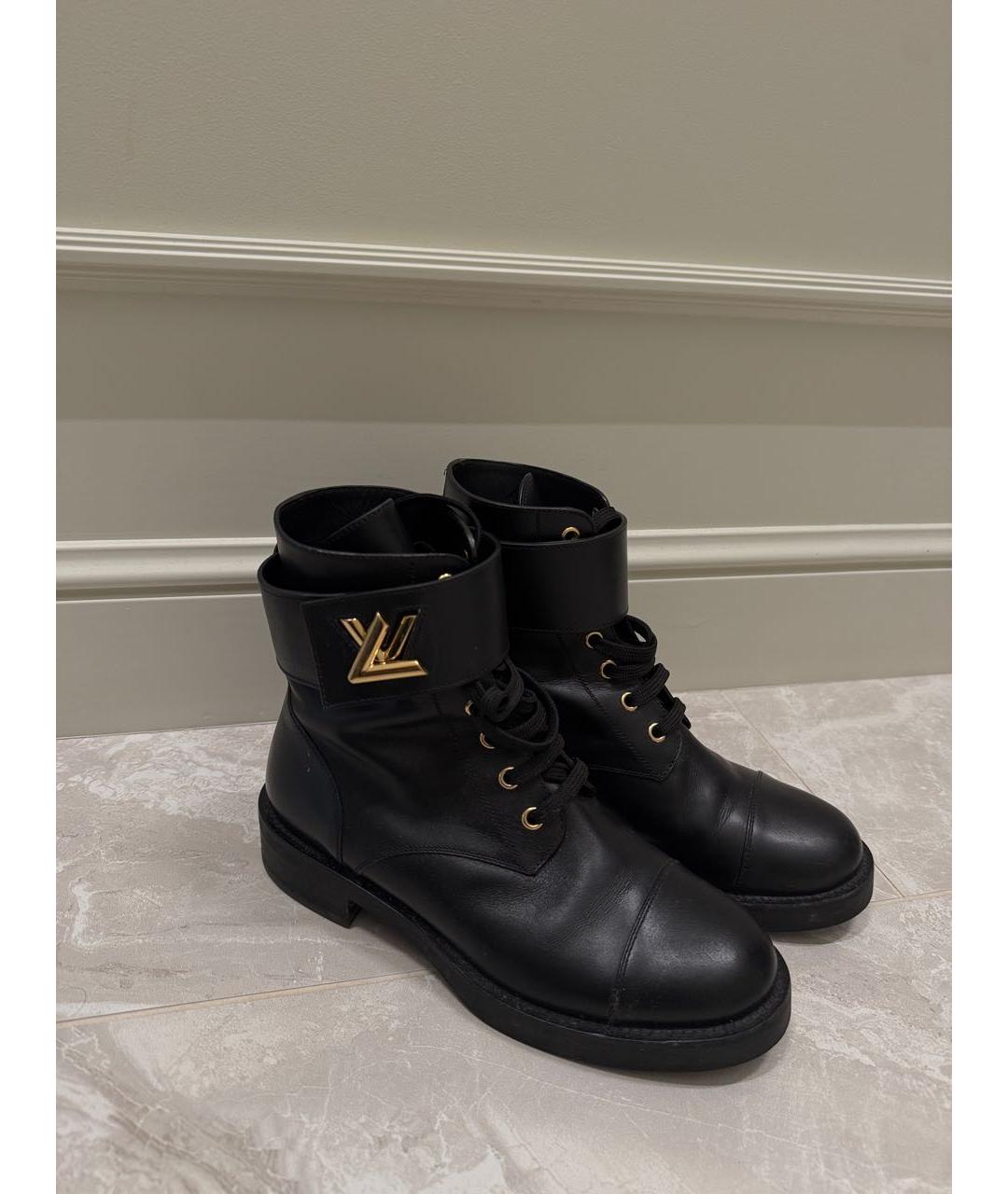 LOUIS VUITTON Черные кожаные полусапоги, фото 2