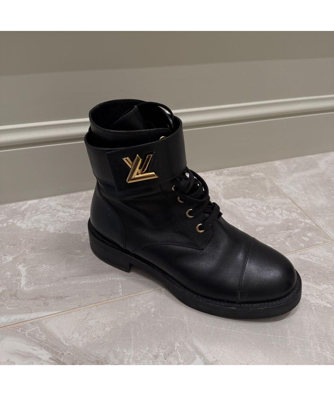 LOUIS VUITTON Черные кожаные полусапоги, фото 7
