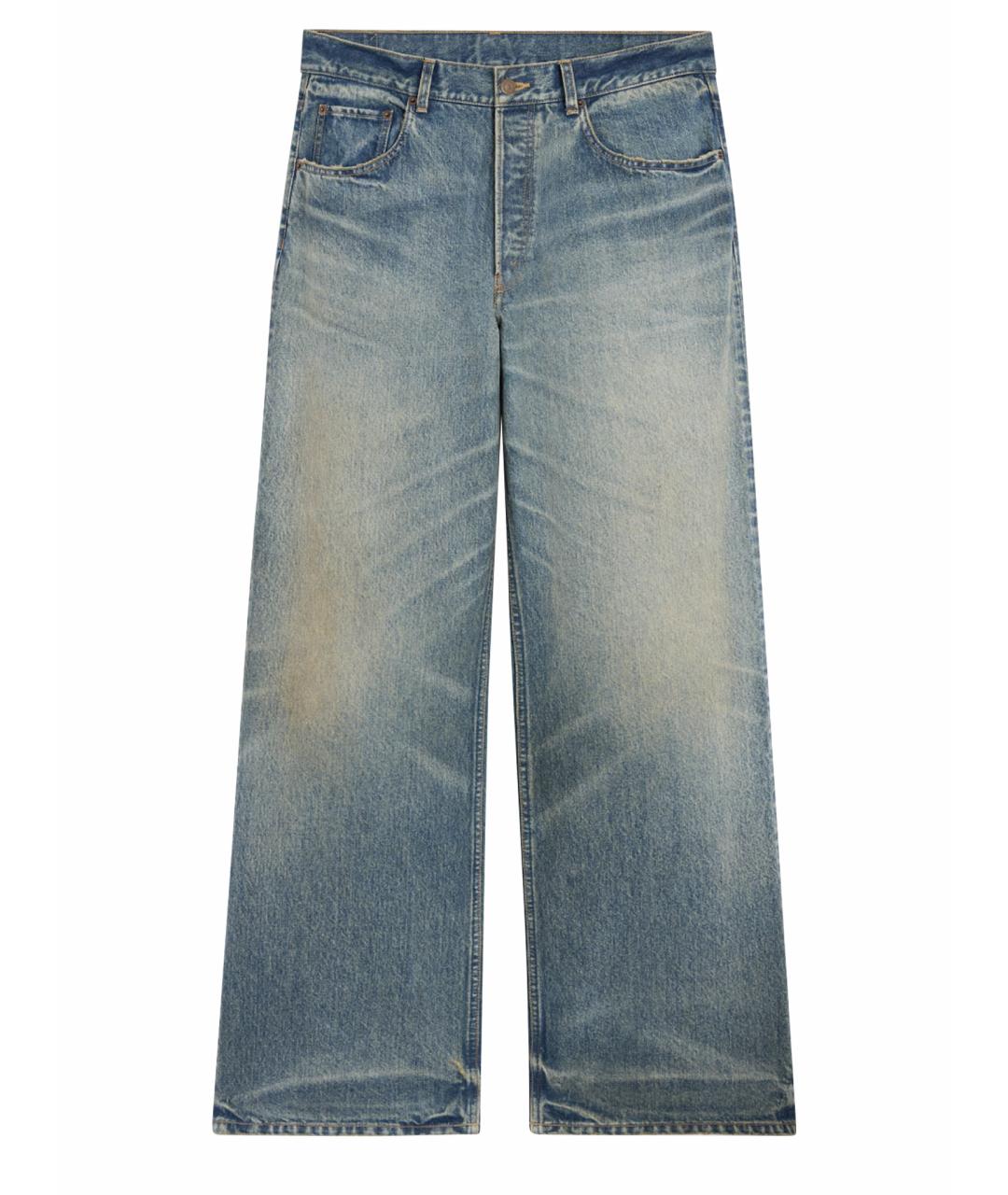 CELINE Голубые хлопковые прямые джинсы, фото 1