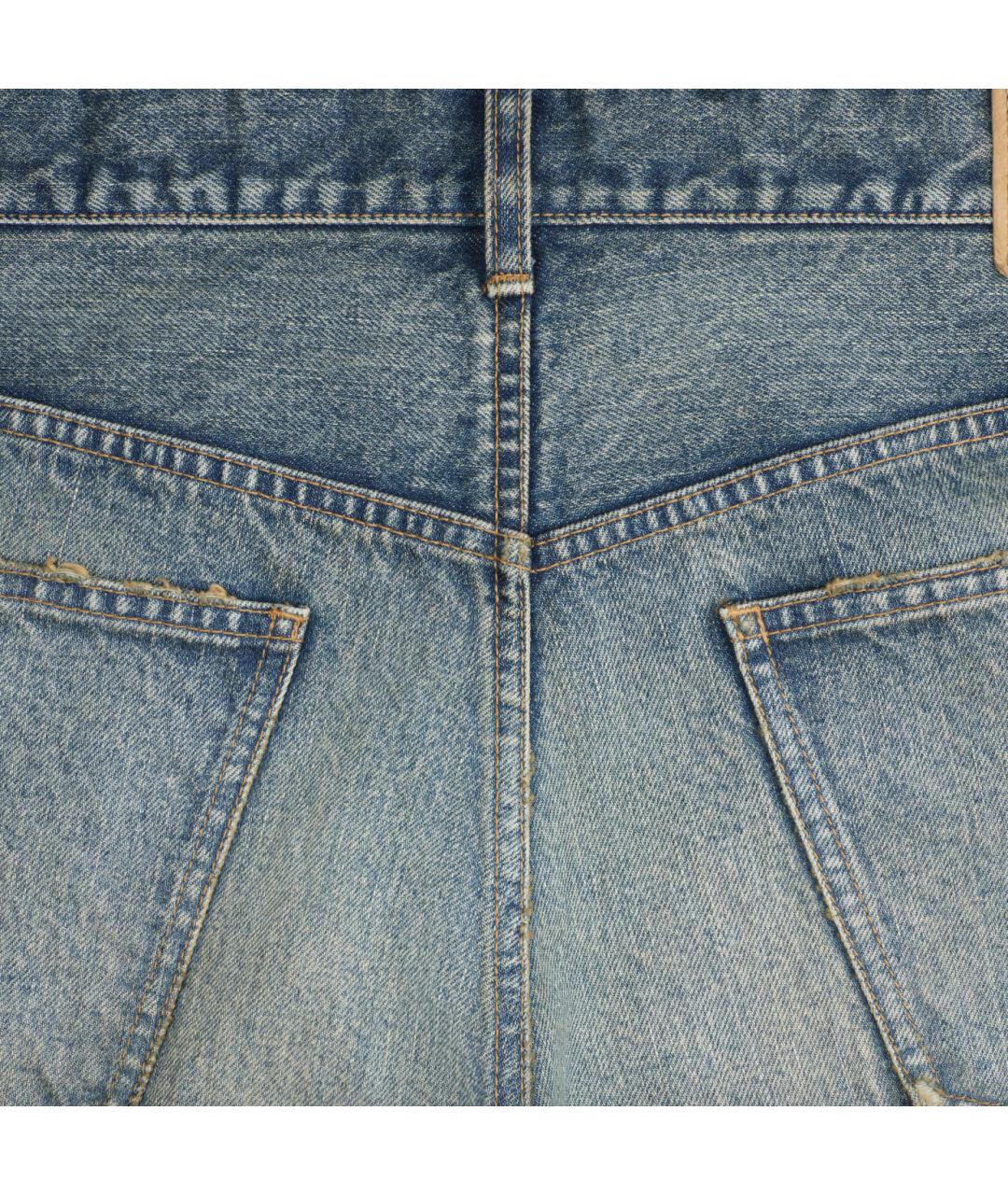 CELINE Голубые хлопковые прямые джинсы, фото 5