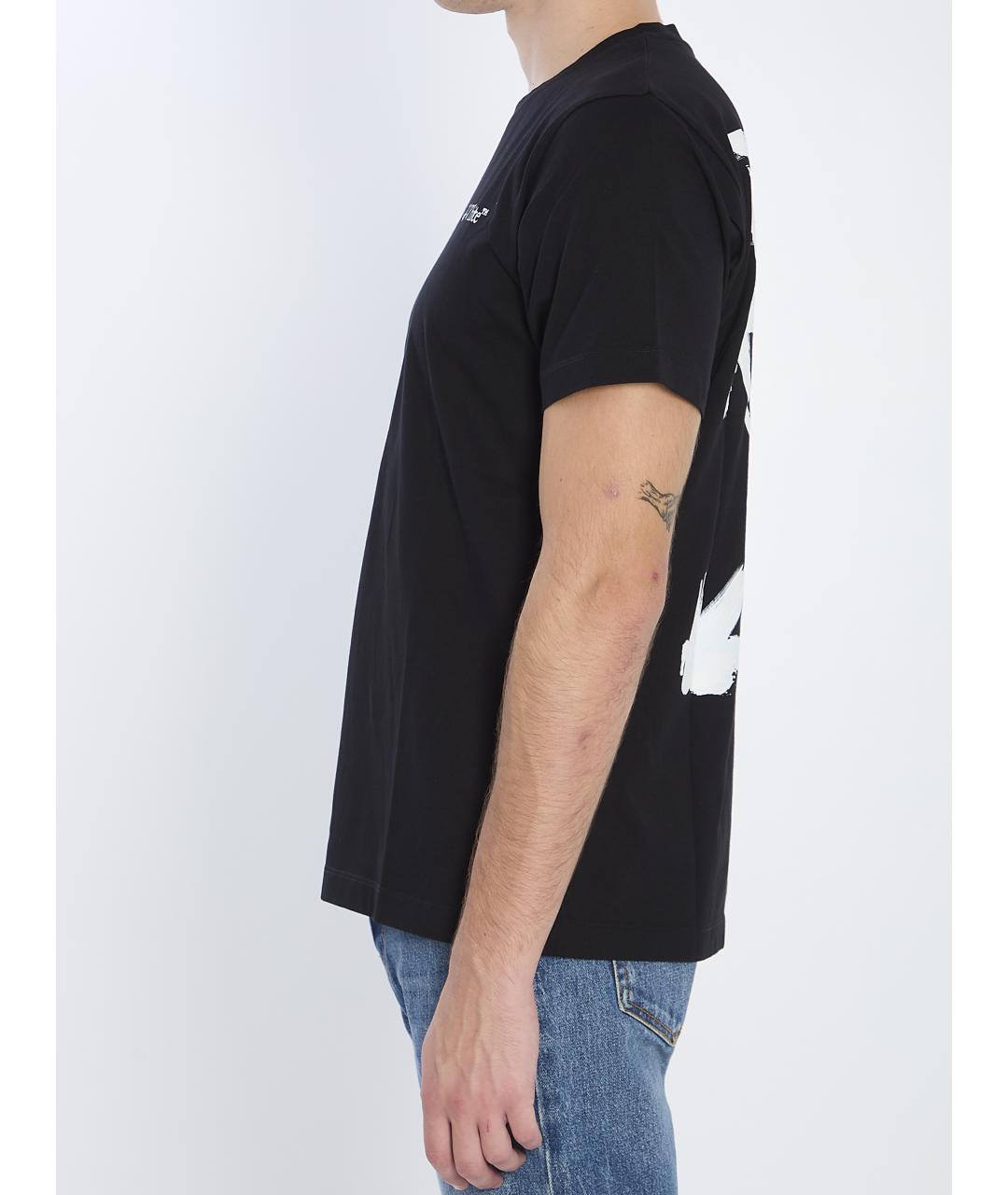 OFF-WHITE Черная хлопковая футболка, фото 4
