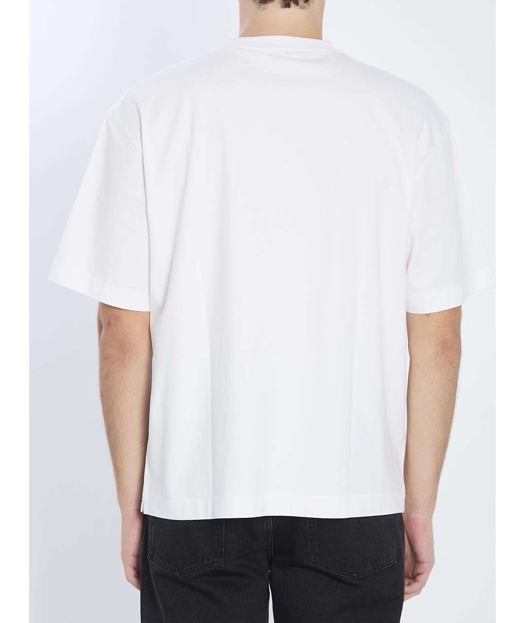 OFF-WHITE Белая хлопковая футболка, фото 5