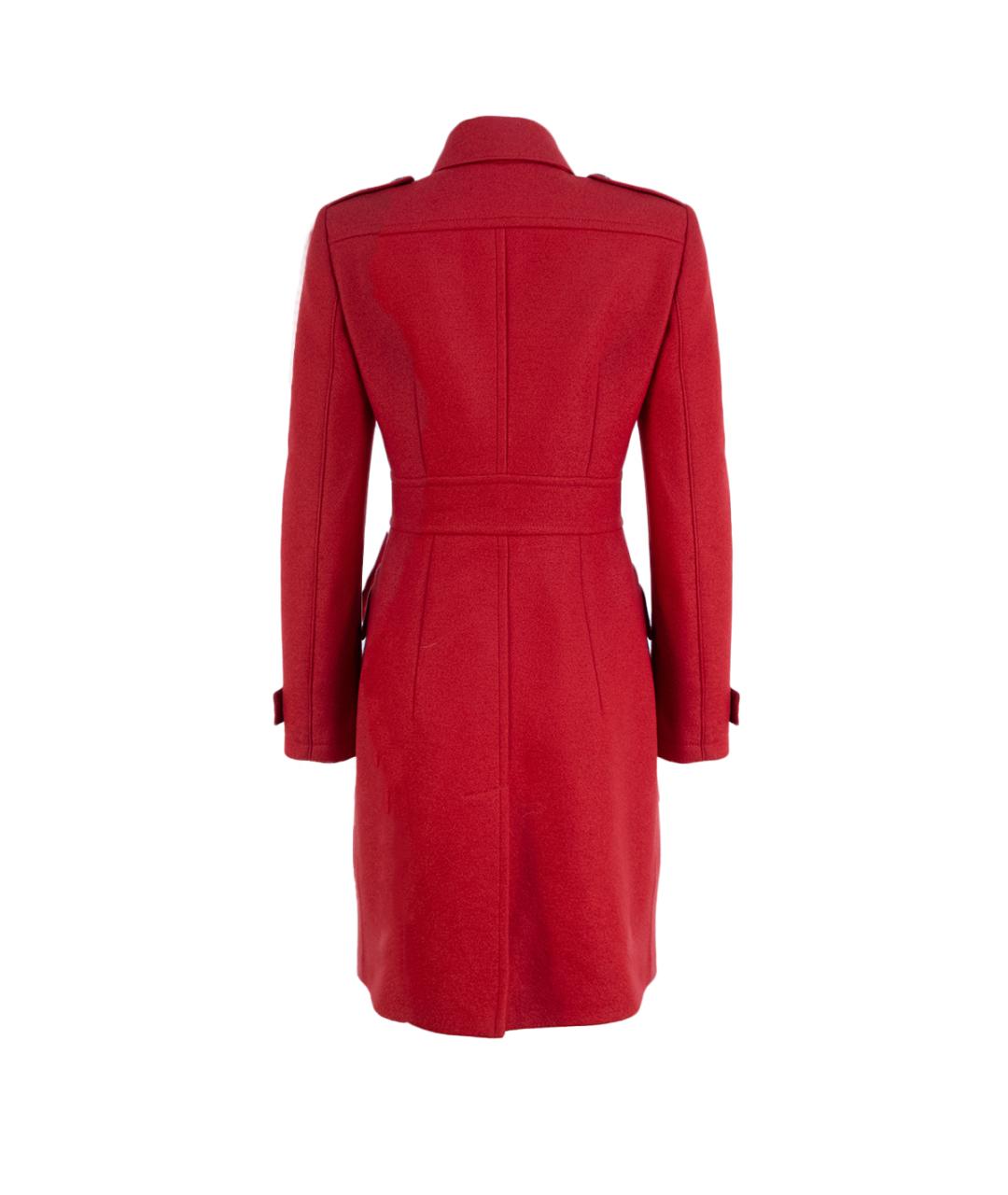 BURBERRY Красное шерстяное пальто, фото 2